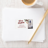 Yaquina Head Lighthouse Merry Kerstadres Etiket (Insitu)