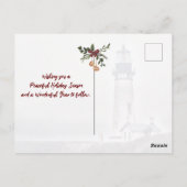 Yaquina Head Lighthouse Merry Kerstfeestdag Briefkaart (Achterkant)