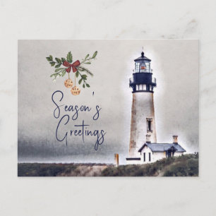 Yaquina Head Lighthouse Season's Greetings Holiday Briefkaart