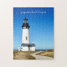 Yaquina Head Script Lighthouse Jigzaag Puzzle