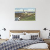 Yaquina Light House op Yaquina Head Canvas Afdruk (Insitu (Slaapkamer))