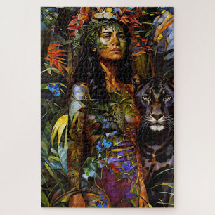 "Yaraquim" Jaguar Blossom - Vrouwen in het Amazone Legpuzzel