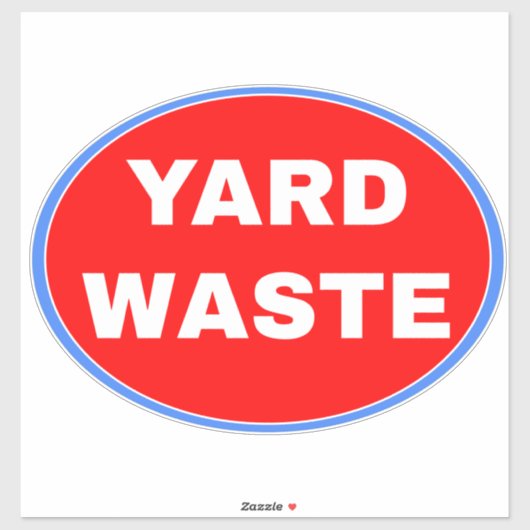 Yard afval pick-up & prullenbak - rood sticker (Vel)