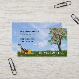 Yard Lawncare Landscaping Service Business Card Visitekaartje