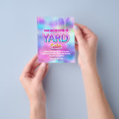 Yard Sale Holographic Pink Glitter Drip Flyer (Hand)