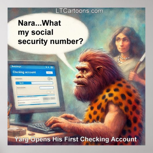 Yarg’s First Login: Banking Like a Caveman Poster (Voorkant)