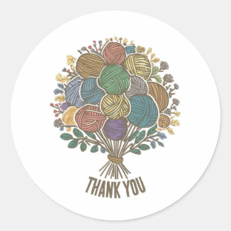Yarn Ball Bouquet dank u sticker