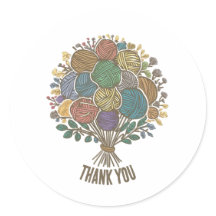 Yarn Ball Bouquet merci sticker