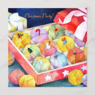 Yarn Balls Gift Box Kerstparty Uitnodiging