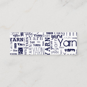Yarn Blue Typography Text Mini Visitekaartje