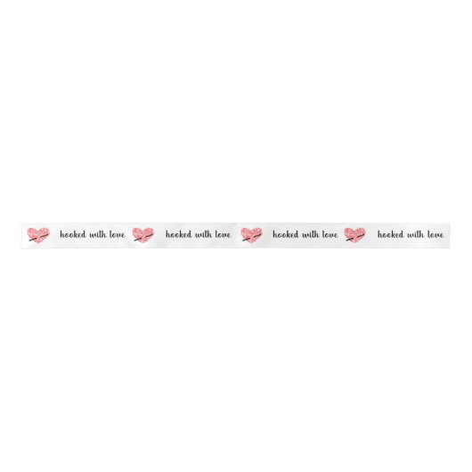 Yarn Heart Crochet Hook + Jouw tekst Lint (Voorkant)