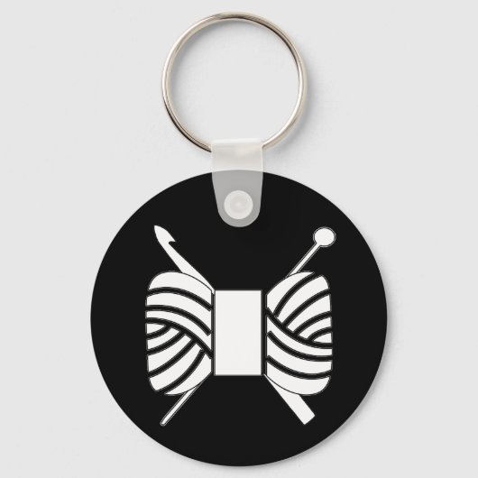 Yarn Logo Knit Crochet {Donker} Sleutelhanger (Voorkant)