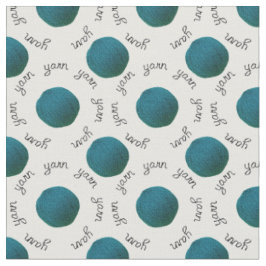Yarn Print / Blauwgroen Yarn Balls Patroon Stof