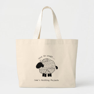 Yarn Sheep Knitting Project Canvas tas