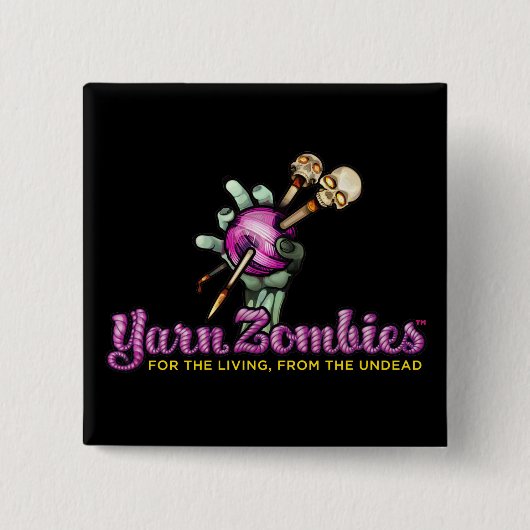 Yarn Zombies Logo Pin Vierkante Button 5,1 Cm (Voorkant)