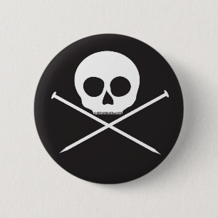 YarnCore Skull en Cross-naalden Ronde Button 5,7 Cm