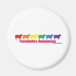 Yarnoholics Anonymous Rainbow Sheep Magneet