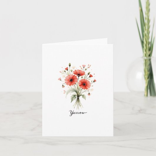 Yarrow Floral Blank Note Card (Devant)