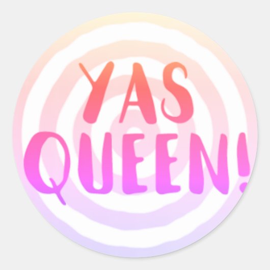 Yas Queen! Bullseye roze cirkel Stickers (Voorkant)
