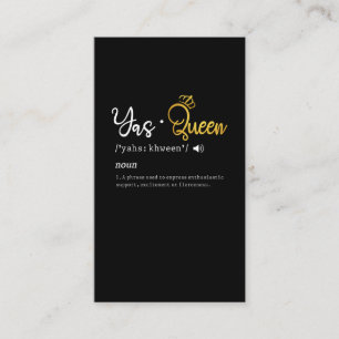 Yas Queen Funny Meme Quote Visitekaartje