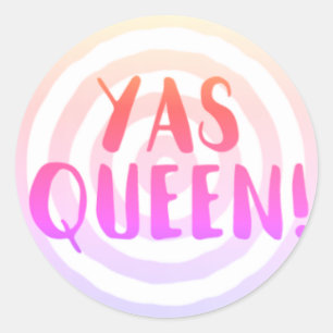 Yas Queen! Roos Roze Cirkelstickers Ronde Sticker