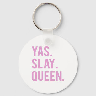 Yas Slay Queen Roze Print Sleutelhanger