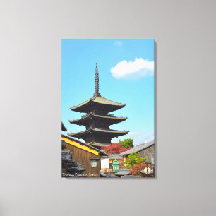 Yasaka Pagode die toezicht houdt over Kyoto Japan Canvas Afdruk