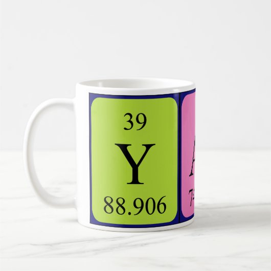 Yasin nom de table périodique mug (Gauche)
