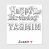 Yasmin Happy Birthday Autocollants (Feuille)