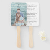 Yasmin Modern Elegant Trouwprogramma Handwaaier (Voorkant en achterkant)