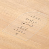 Yasmin Modern Elegant Wedding Save the Date Acryl Uitnodigingen (Laagn)