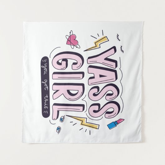 Yass Girl | U hebt dit Wandkleed (Voorkant (horizontaal))