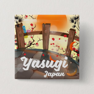 Yasugi Japan Bloesemtuintje Vierkante Button 5,1 Cm