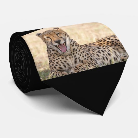 Yawning Cheetah Stropdas (Opgerold)