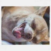 Yawning Chihuahua Fleece Deken (Voorkant (Horizontaal))