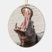 Yawning Hippo Keramisch Ornament (Links)