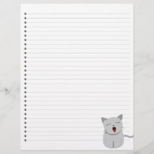 Yawning Kat Lined Letterhead