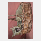 Yawning Kitty Chat Serviette de cuisine (Vertical)