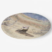 Yawning lion papieren bordje (Gekanteld)