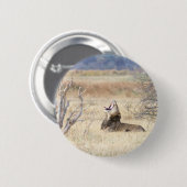 Yawning lion ronde button 5,7 cm (Voorkant /achterkant)