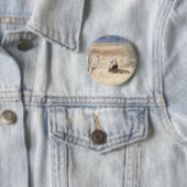 Yawning lion ronde button 5,7 cm (In situ)
