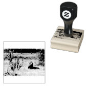 Yawning lion 	rubberstempel (Gestempeld)