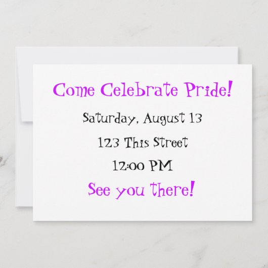 Yay 4 Gay Pride Uitnodigingen (Achterkant)