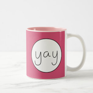 YAY Happy Uplifting Handwriting kleur Tweekleurige Koffiemok