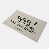 Yay Je bent hier Deurmat (Schuin)