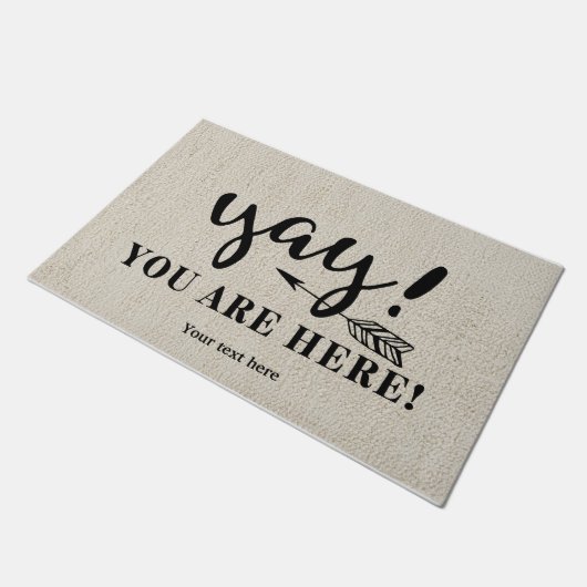 Yay Je bent hier Deurmat (Schuin)