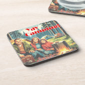 Yay Kamperen in de regen Bier Onderzetter (Linkerzijde)