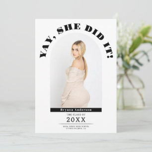 Yay Modern Afstuderen Afstuderen foto aankondiging