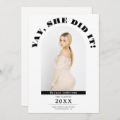 Yay Modern Graduation Graduation Faire-part photo (Devant / Derrière)