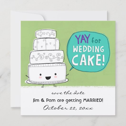 YAY pour Mariage Cake ! Drôle Faire-part Mariage (Devant)
